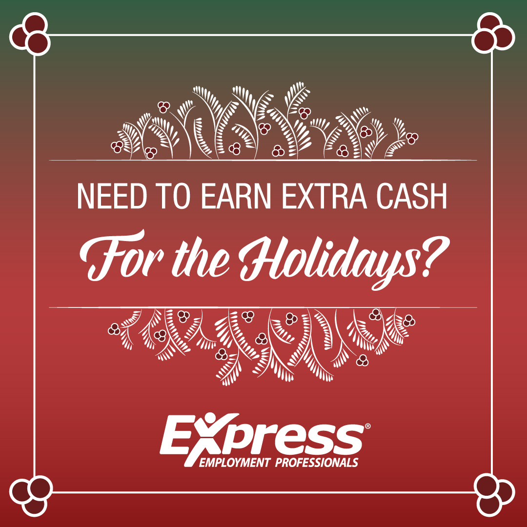 Now is the time to land a holiday job! Let <a href="/ExpressPros/">Express Employment International</a> find you a seasonal job to earn extra cash. Express never charges a fee to help you find work. Don’t wait, contact your local office now!
workforce.expresspros.com/locations 
#ExpressPros #ApplyNow #Ad