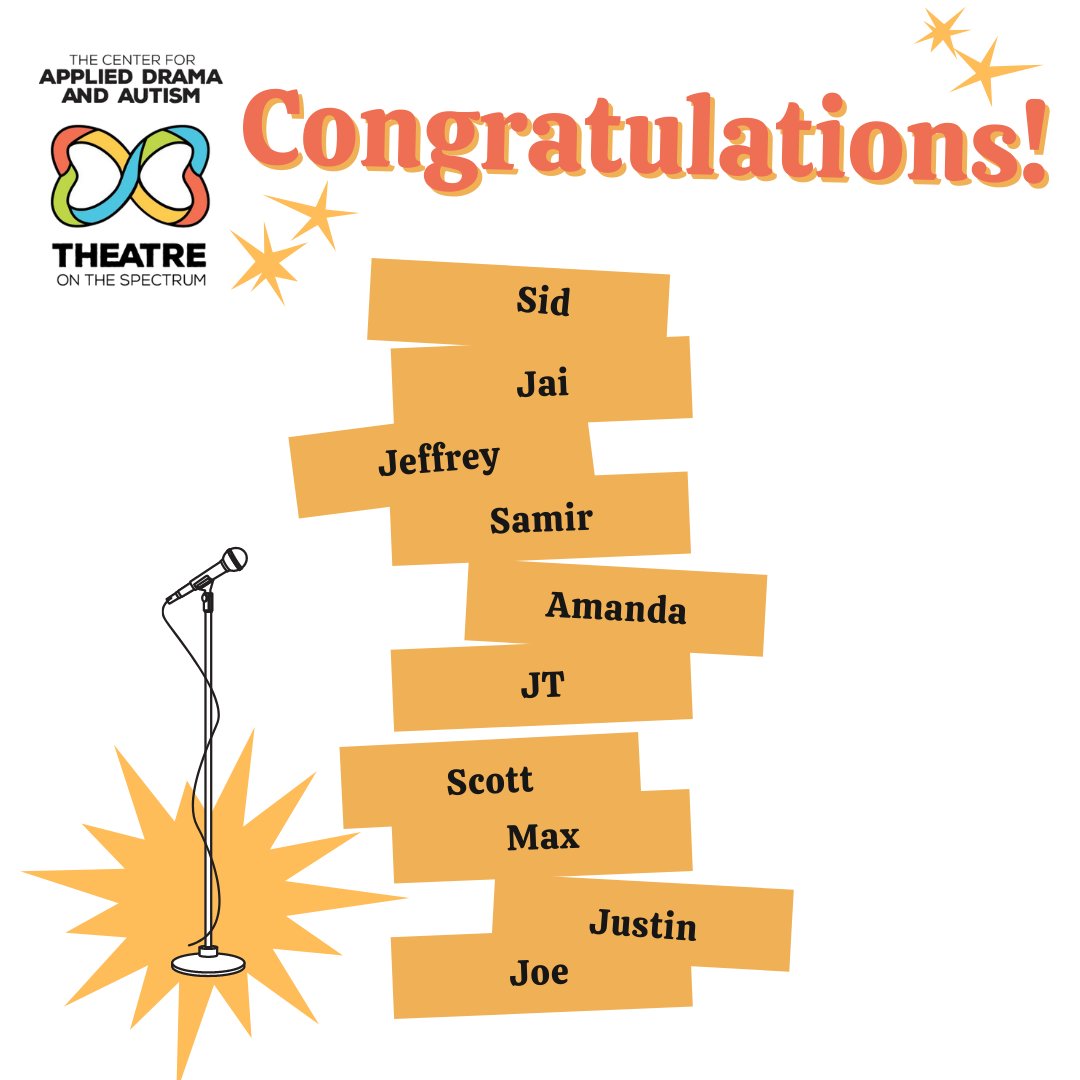 Auditions are over; say hello to CADA's new comedy troupe members! 👋 Their first performance will be a comedy showcase in early December. From January-May of 2022, the troupe will present monthly comedy shows online for which they will receive stipends. #theatreonthespectrum