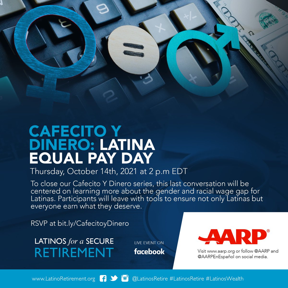 LatinosRetire's tweet photo. Our curated Cafecito y Dinero webinars bring essential information to aid Latino families in preparation for retirement. These educational webinars focus on the Latino experience and enhance dialogue around economic challenges, savings &amp; planning, and retirement readiness. https://t.co/uCnhuV25cj