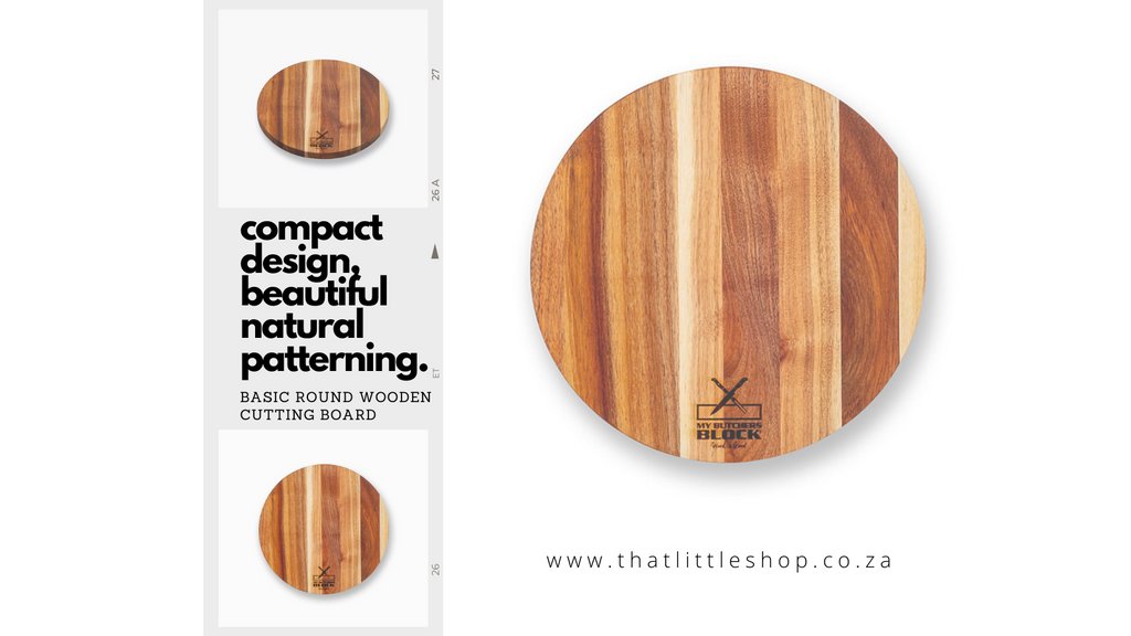 This gorgeous Basic Round #WoodenCuttingBoard is compact, yet big enough to use for all your daily chopping and food prep.

#thatlittleshop #decor #homeware #gifts #christmasgift #mybutchersblock #roundcuttingboard #outdoorliving #southafricanbraai #madeinsouthafrica #shoplocalsa