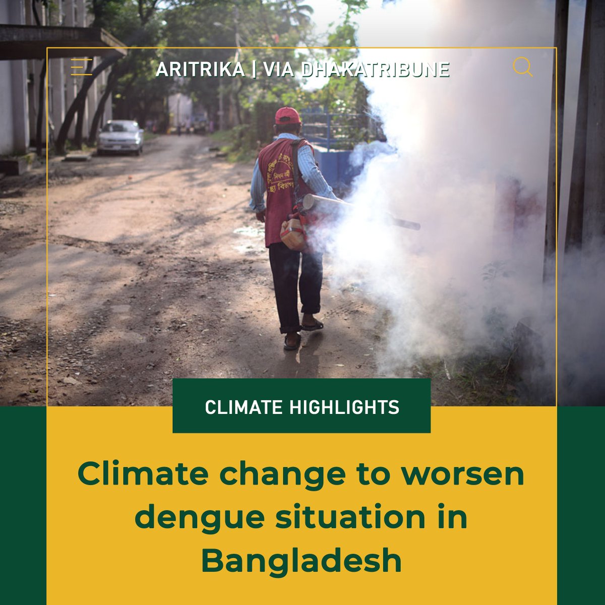 aritrikaauro's tweet photo. âĄī¸ Bangladesh will witness a drastic appearance of climate change, which will worsen the dengue outbreak in the coming years.
Source :
https://t.co/G7hFpbc00W
#ClimateHighLights #ClimateChange #ClimateAfflictions #ClimateAction #WorldBank
#Aritrika
#CareToCleanTreasureTheGreen https://t.co/pou2CWX8UY