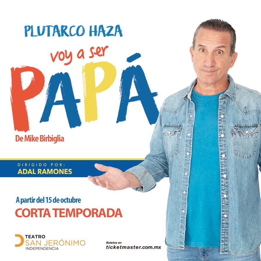 Faltan 8 días para el estreno de #voyaserpapá 🎭 
Se trata de un monólogo protagonizado por Plutarco Haza y dirigido por <a href="/AdalRamones/">Adal Ramones</a> 
La obra relata cómo es ser un padre para un hombre que nunca quiso serlo.