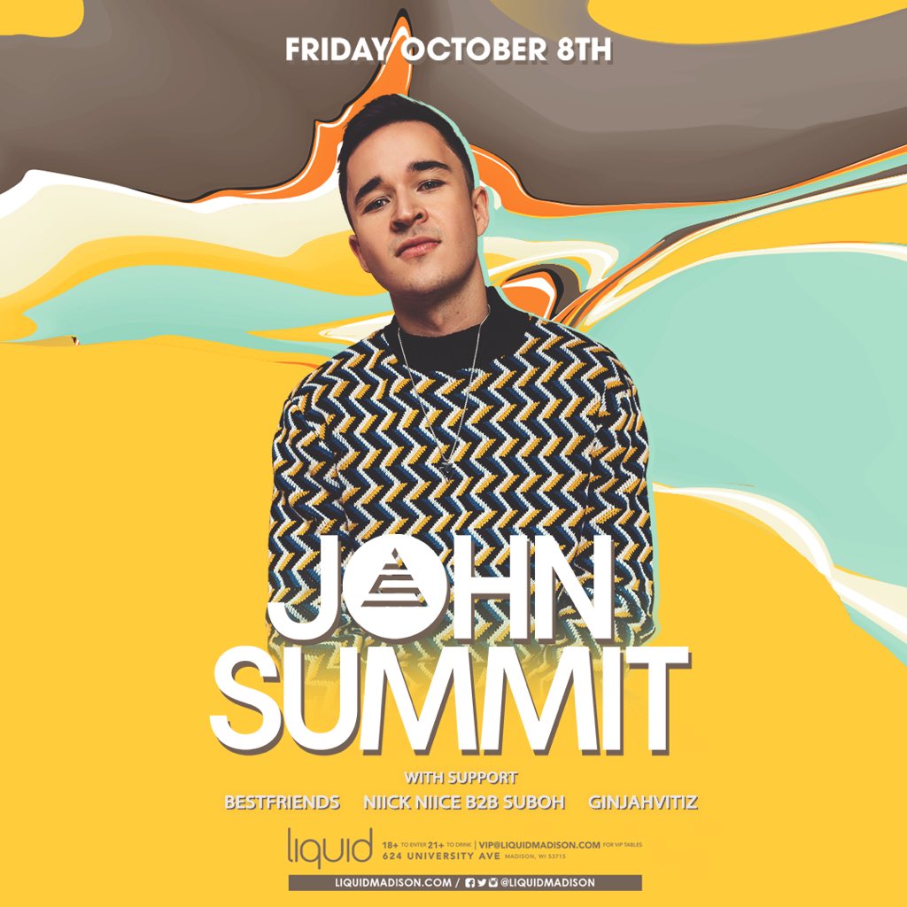 LiquidMadison's tweet photo. Your support lineups for @johnsummit &amp; @MitisOfficial ! 🥳

John Summit 10.08: @djbestfriends | @NIICKNIICE B2B SUBOH | @GinJahviTiz 

MitiS 10.09: @Au5music | @ItsCrystalSkies | @brokensagamusic 

Catch our first double-header weekend of the season starting TONIGHT!!🎉 https://t.co/4SawxOuK0J