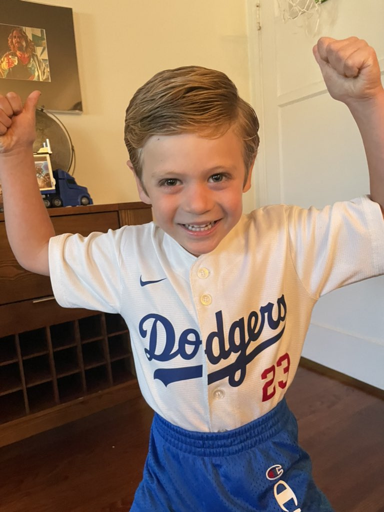 PR_Ali's tweet image. PJ ready for picture day and the Giants! Go @Dodgers !