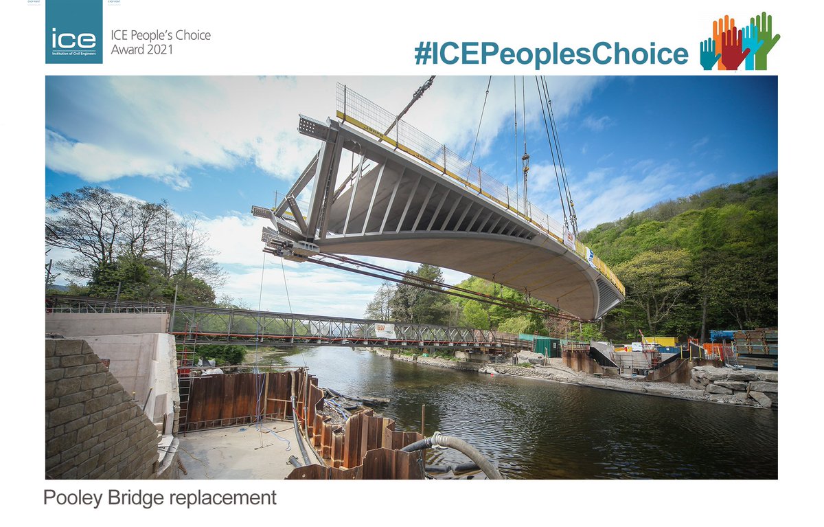 #DidYouKnow that #PooleyBridge was installed in a single lifting operation that was completed in just 3 hours?

Find out more about the <a href="/ICENorthWest/">ICE North West</a> project that's been nominated for #ICEPeoplesChoice 👉bit.ly/30apPX1

<a href="/CumbriaCC/">Cumbria County Council</a> <a href="/lakedistrictnpa/">Lake District</a> <a href="/UNESCOUK/">UNESCO UK</a>