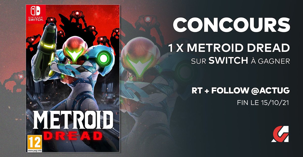 ActuG's tweet photo. #CONCOURS 🎁 : 1 x Metroid Dread à gagner sur Nintendo Switch ! #MetroidDread 

Pour jouer :
💥 #RT ce tweet
💥 Follow @ActuG 
💥 Dis-nous ton jeu Metroid préféré 🥰⬇️

Fin 15/10 ✨

💥 Tu peux aussi t'abonner YouTube (voici le TEST de Metroid Dread) : https://t.co/l256rqpDvR https://t.co/39t5koUloH