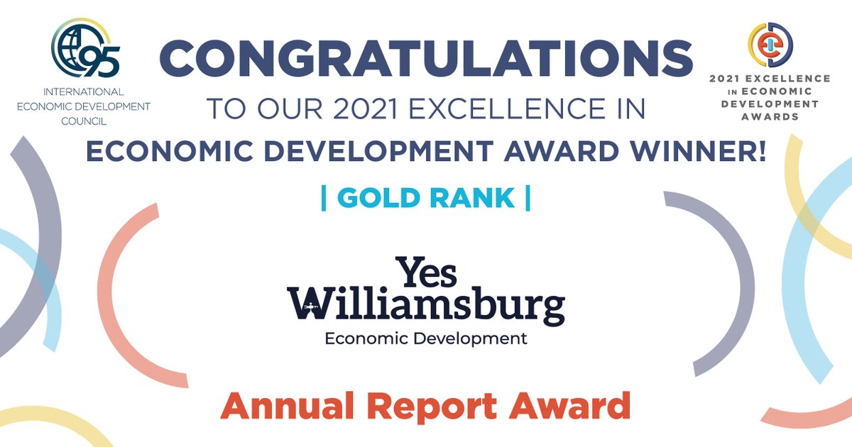 🎉 Congratulations to <a href="/YesWilliamsburg/">YesWilliamsburg</a>! 🎉

Williamsburg's Economic Development Department won a Gold Rank from <a href="/IEDCtweets/">IEDC</a> for its 2019 Annual Report.🏆 

More info: williamsburgva.gov/CivicAlerts.as…