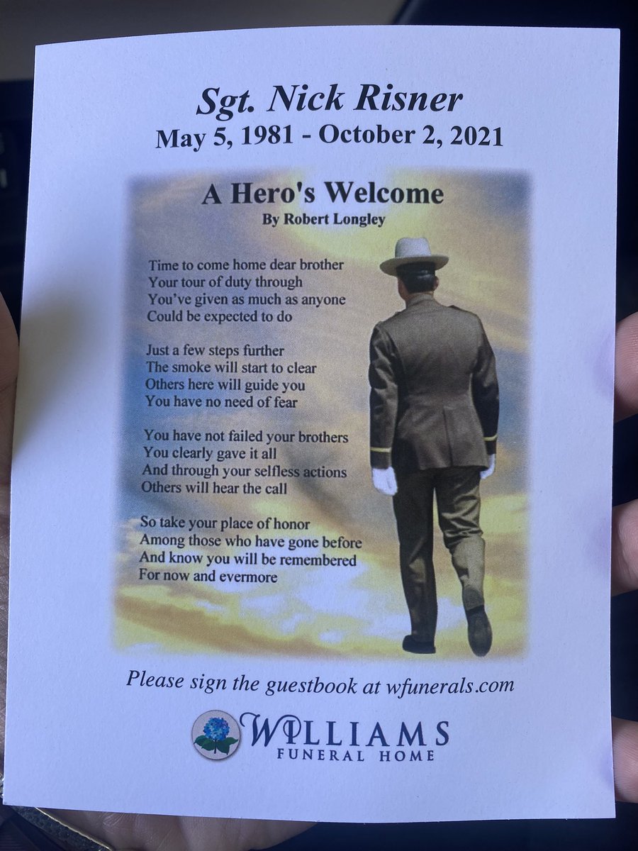BrekenLaughlin's tweet photo. Alabama Attorney General Steve Marshall is in Florence for Sgt. Nick Risner’s funeral. Sgt. Risner is loved by so many people. The church parking lot is packed. #Hero #SheffieldPD https://t.co/Ry9nSGKvu5