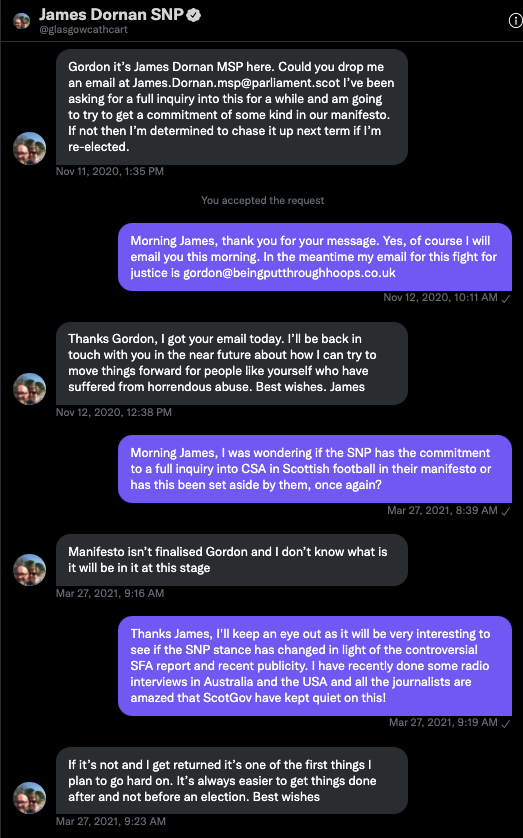 GordonW09225415's tweet photo. Quite a few notifications and messages about Dornans tweet today but as he blocked me just after the May elections I'm unaware of its content. Why am I blocked? You decide! But I wonder if he can remember this DM exchange just before the elections in May? https://t.co/JMki2XvJOe