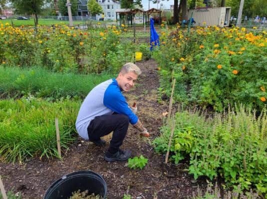 HadeelBetti's tweet photo. #MU_ESL students living @MadonnaU Franciscan values of service @MIUrbanFarm #2021FranciscanDayOfService #ESL #Immersion #StudyEnglish #StudyUSA https://t.co/zqS8XX1z3f