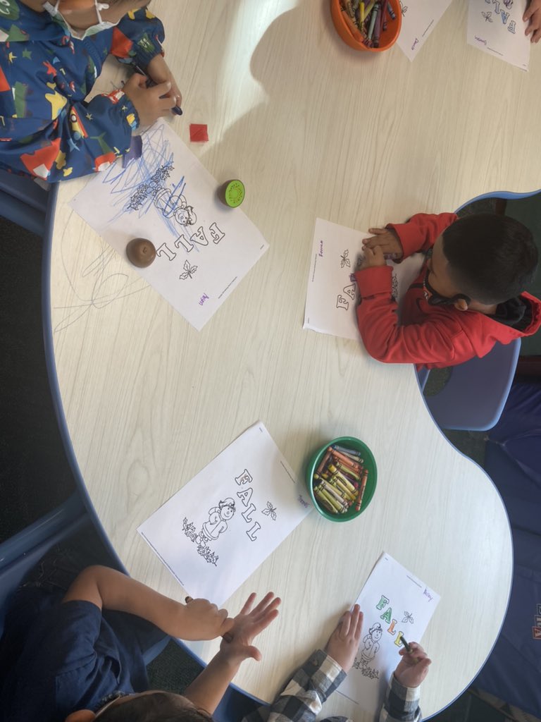 Our preschoolers are working on a fall project!