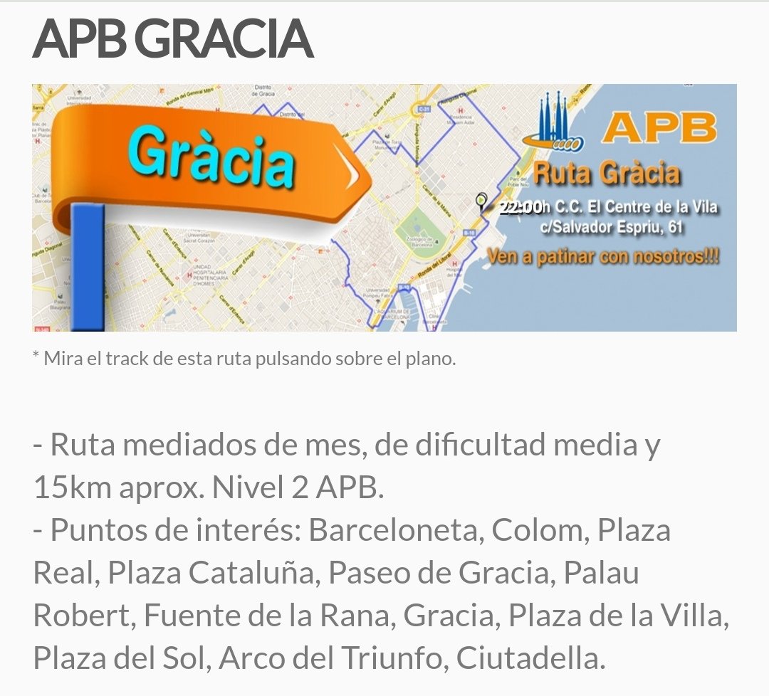 APBoficial's tweet photo. Hoy Viernes 22h ruta ⛸️Gracia ⛸️ salida El Centre de la Vila, calle Salvador Espriu 61 https://t.co/Zh6zly0oY4