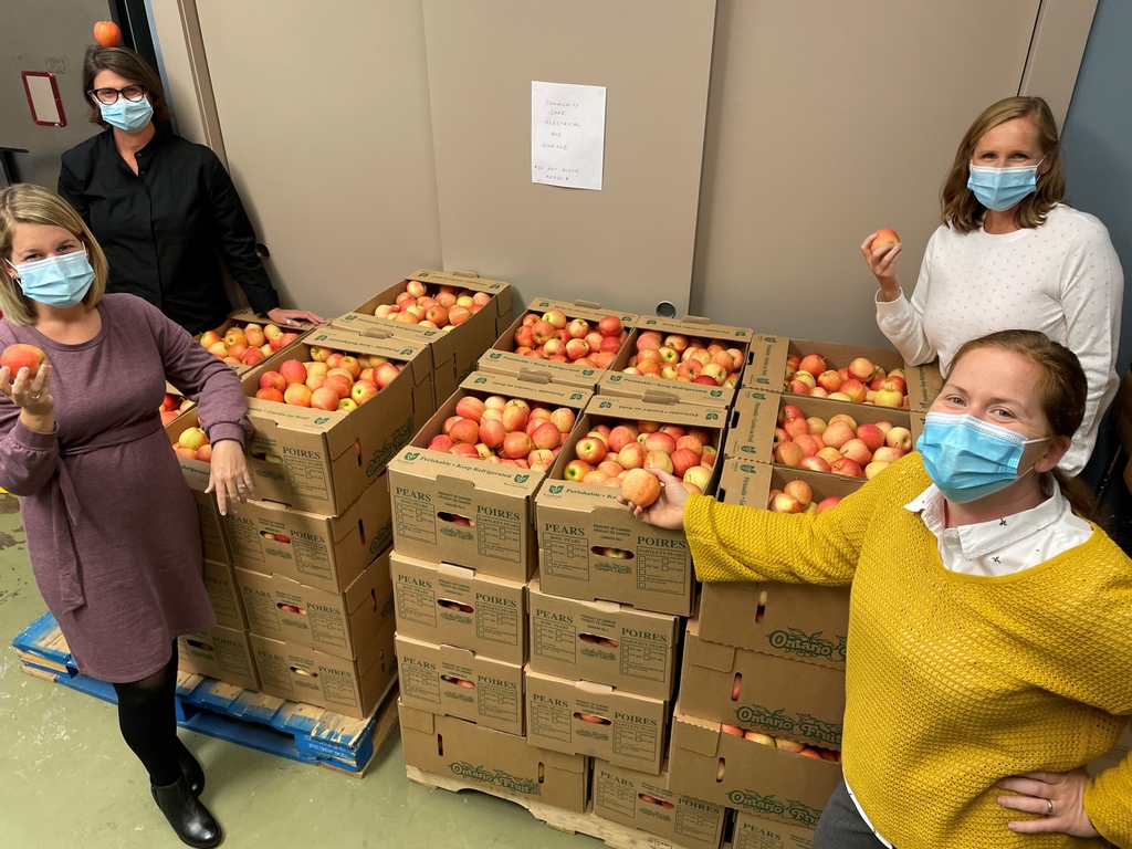 NNPNiagara's tweet photo. Week 1 of our FirstOntario Credit Union Farm to School program is officially finished! With generous support from @firstontariocu we were able to provide 135 bushels to 77 schools! Thank you to Devries, the volunteers and our CDWs🍎 

#apples #food4fuel #awesometothecore https://t.co/HzfaQQdGb5