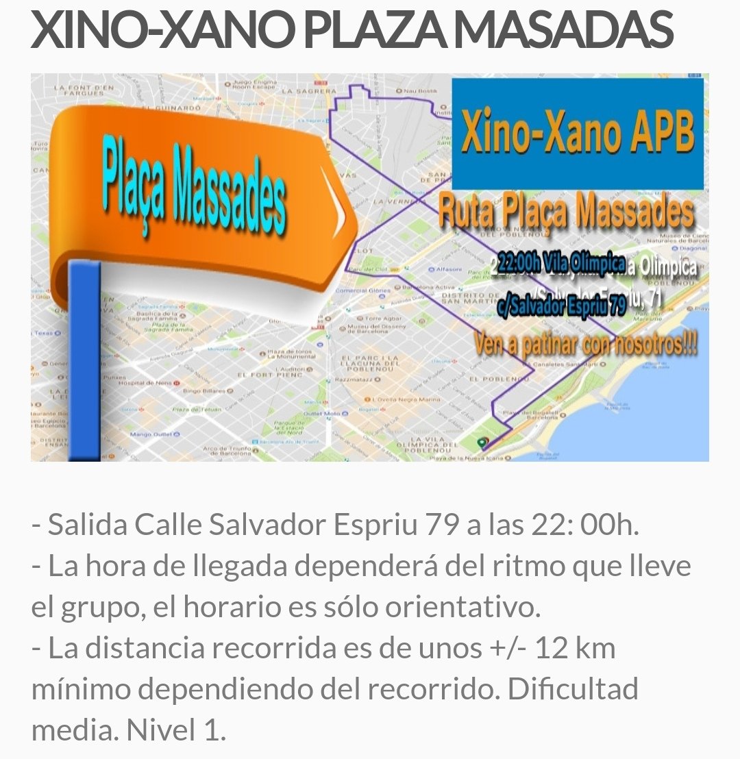 APBoficial's tweet photo. Hoy también, Viernes 22h ⛸️Ruta Xino-Xano⛸️ Plaza Massades⛸️, salida calle Salvador Espriu 79 https://t.co/pJHsgqoSZx