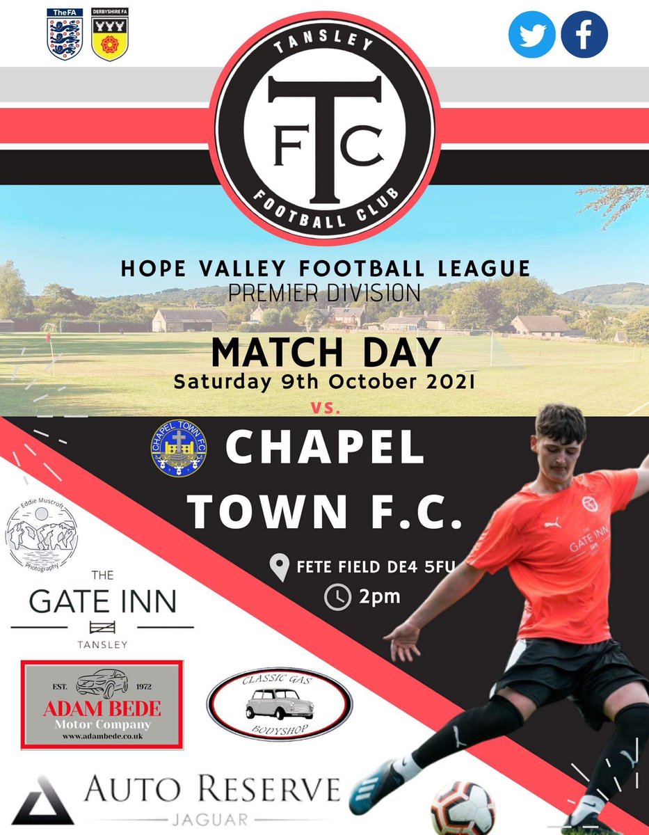 Tansley_FC's tweet photo. 🔥 The Fete is set 🔥 

Big weeks coming up for the boys as half the squad finally return, looking to get our season rolling after a shaky start 👊 

Full Match Details below ⬇️ 

🗓 09/10/21
🏆 HVFL Prem   
🕑 14.00
🆚 Chapel Town
🏟 Fete Field 
📍 DE4 5FU

#TFC

@HopeValleyAL https://t.co/hoxSmDrMbs