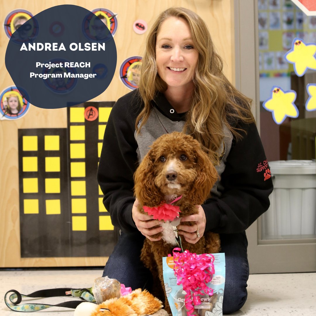The first team member we would like to introduce to you is 𝐀𝐧𝐝𝐫𝐞𝐚 𝐎𝐥𝐬𝐞𝐧, our Program Manager. Andrea has worked with our team for 10 years. Her favourite program to run is a toss up between Mindfulness &amp; School Dog visits. 
facebook.com/reachplrd25/ph…

<a href="/plrd25/">Prairie Land School Division</a> #MHCBAlberta