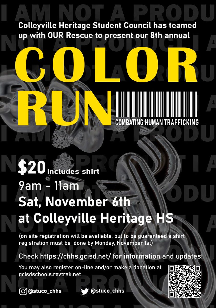 8TH ANNUAL COLOR RUN‼️
🏃‍♂️: Running course will be set up @ CHHS
❓: To register online click the link in our bio OR go to the CHHS website print the flyer &amp; turn it in at the front office!! (cash &amp; check are both accepted please make the check out to CHHS)
#colorrun #ourrescue