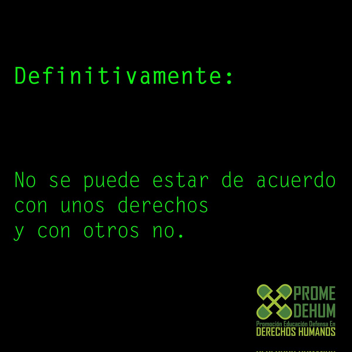 promedehum's tweet photo. Para #Promedehum cada derecho vale, cada persona importa. La coherencia es la columna vertebral que nos sostiene, a pesar de la adversidad, a pesar de cualquier acción que intente hacernos daño.
#DDHH https://t.co/eK7WILcP6O