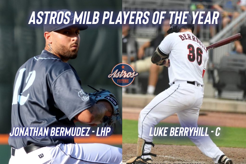 AstrosFuture's tweet photo. Congrats to Jonathan Bermudez and Luke Berryhill on being named the #Astros minor league players of the year! #ForTheH https://t.co/dvyTleqlvI