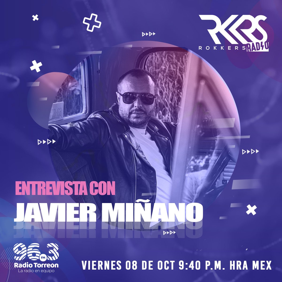En unas horas más! 🔥

Viernes de #RokkersRadio 📻
9:00 p.m. por Radio Torreón 96.3 FM o en streaming  
torreon.gob.mx/radiotorreon.c…

Entrevista con <a href="/Blanco_Nejo/">Blanco Nejo</a> y <a href="/Javier_Minano/">Javier Miñano</a>    
Conducen: 
<a href="/nosoysylvana/">Hija de Venus 🧜‍♀️💜</a>  y <a href="/HolaSoyNeil/">Armando</a>