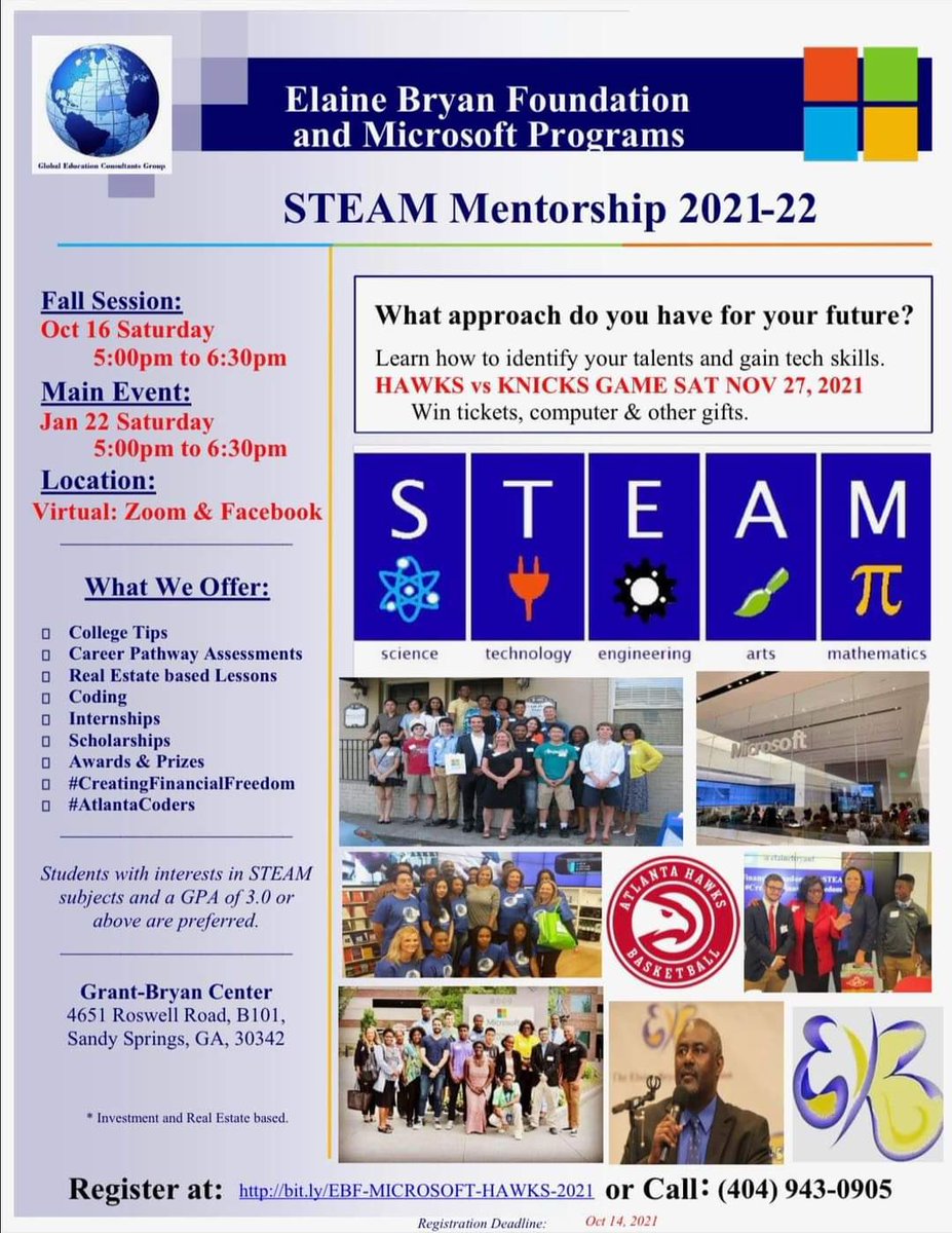 🗣Calling All HS students!  Registration is now open for this amazing STEAM experience!  <a href="/Westlake_2022/">Westlake College & Career (Class of 2022)</a> <a href="/westlakelions/">Westlake High School</a>  <a href="/LHughesNews/">Langston Hughes High School</a> <a href="/Creekside_High/">Creekside High</a> <a href="/Banneker_HS/">Banneker HS</a> <a href="/COSFGA/">City of South Fulton</a>