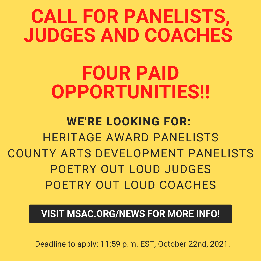 We're seeking panelists, judges and coaches! Apply now for one of these paid opportunities! 

Details here: msac.org/news/call-pane…