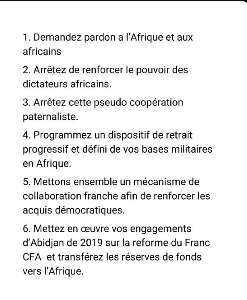 azcomproart's tweet photo. Les 6 points de l'appel de mon frère Cheikh Fall, Président du réseau Africtivistes, face à Emmanuel Macron. C'était aujourd'hui au sommet France-Afrique qui se tient en ce moment à Montpellier.
Qu'est ce que vous en pensez ?
👇👇👇👇👇👇👇👇👇👇👇 https://t.co/BnLwTY53nj