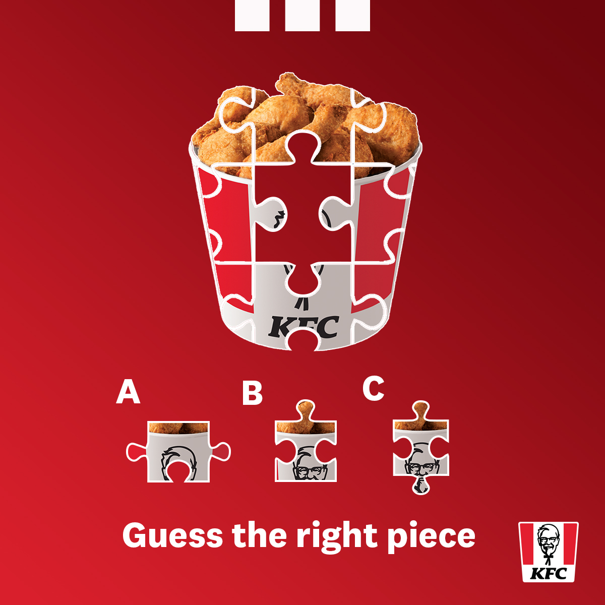 kfcjamaica's tweet photo. The missing piece to you weekend! π§©π
Get that complete feeling when you grab a #KFCBucket.
Order your bucket for carry out, drive-thru or order in with @7krave!
#KFC #KFCBuckets #BucketWeekend https://t.co/TYE6J0oiWM