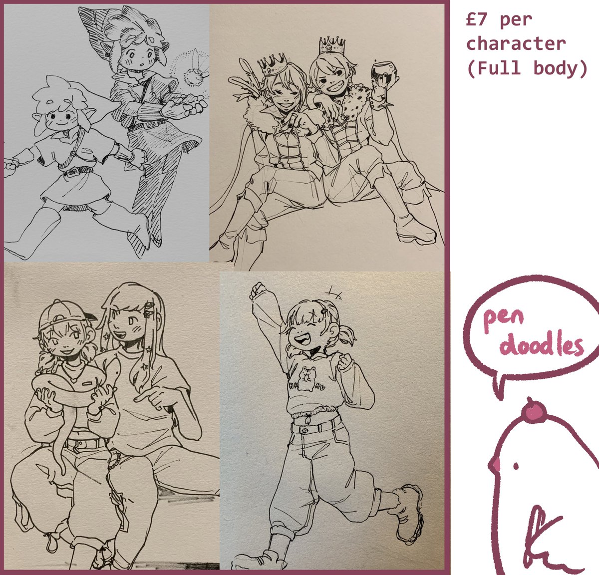 ositiart's tweet photo. [rts=💕] hiii im opening comms officially again! i was asked to offer pen doodles, so ive added an option for them ^-^ please let me know if you have any questions! more info below ↓ https://t.co/9AsUZdtCjD