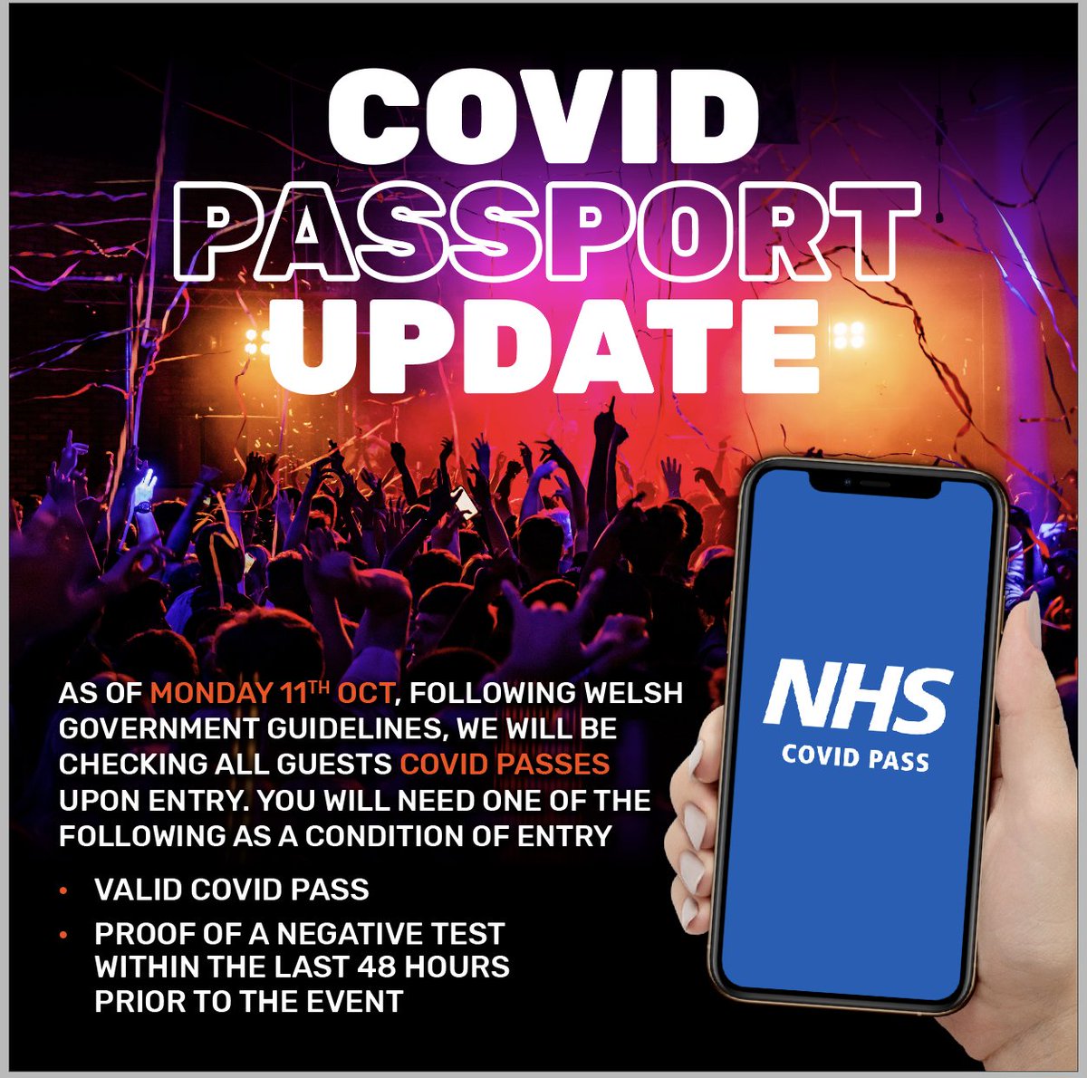 Important information.

From Monday 11th to enter our venue you will be required to show a covid Pass.

Get yours now to avoid dissapointment.

#covidpass
