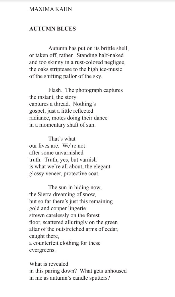 SlantPoetry's tweet photo. Today we are sharing Maxima Khan's poem "Autumn Blues" from SLANT Issue #22 (Summer 2008). Check out the link to learn more about Maxima and her work: https://t.co/hvzKtZ15MK

Have a great weekend, everyone! 

#poetry
#WritingCommunity 
#Autumn https://t.co/69Ianvzcr8
