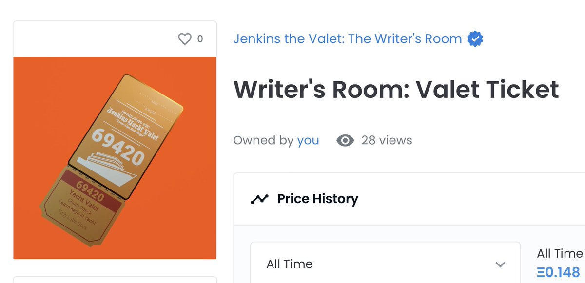 dma03__'s tweet photo. Just smash bought @jenkinsthevalet ‘Valet Ticket’. IMHO, one of the most underrated projects in NFT Land. 

Glad to be a part of this Project &amp; Community! https://t.co/1Jc75b51Mb