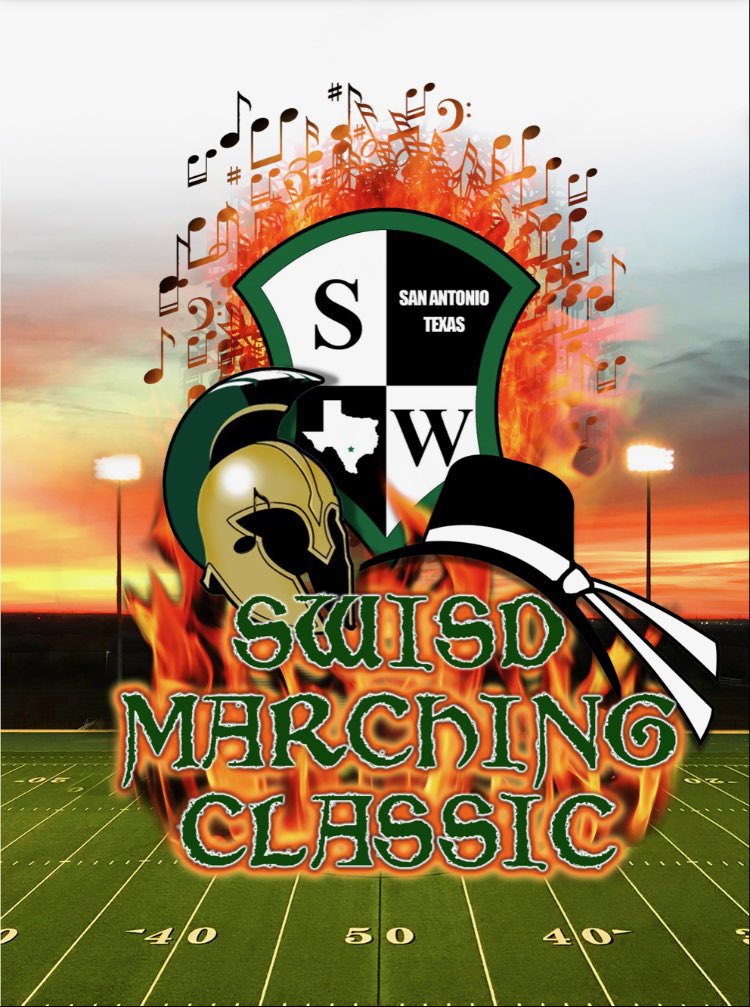 swisdfinearts's tweet photo. #WeAreSW Come support our marching bands at the SWISD Marching Classic (formerly known as Drums Along the Medina) on Saturday, Oct. 9. Legacy HS performs at 10:15 and Southwest HS at 11:45 at Legacy Stadium.  Admission is $5 Adults, $3 Students.  @swisd @swisd_swhs @swisd_swlhs https://t.co/o9fPYCiwSB