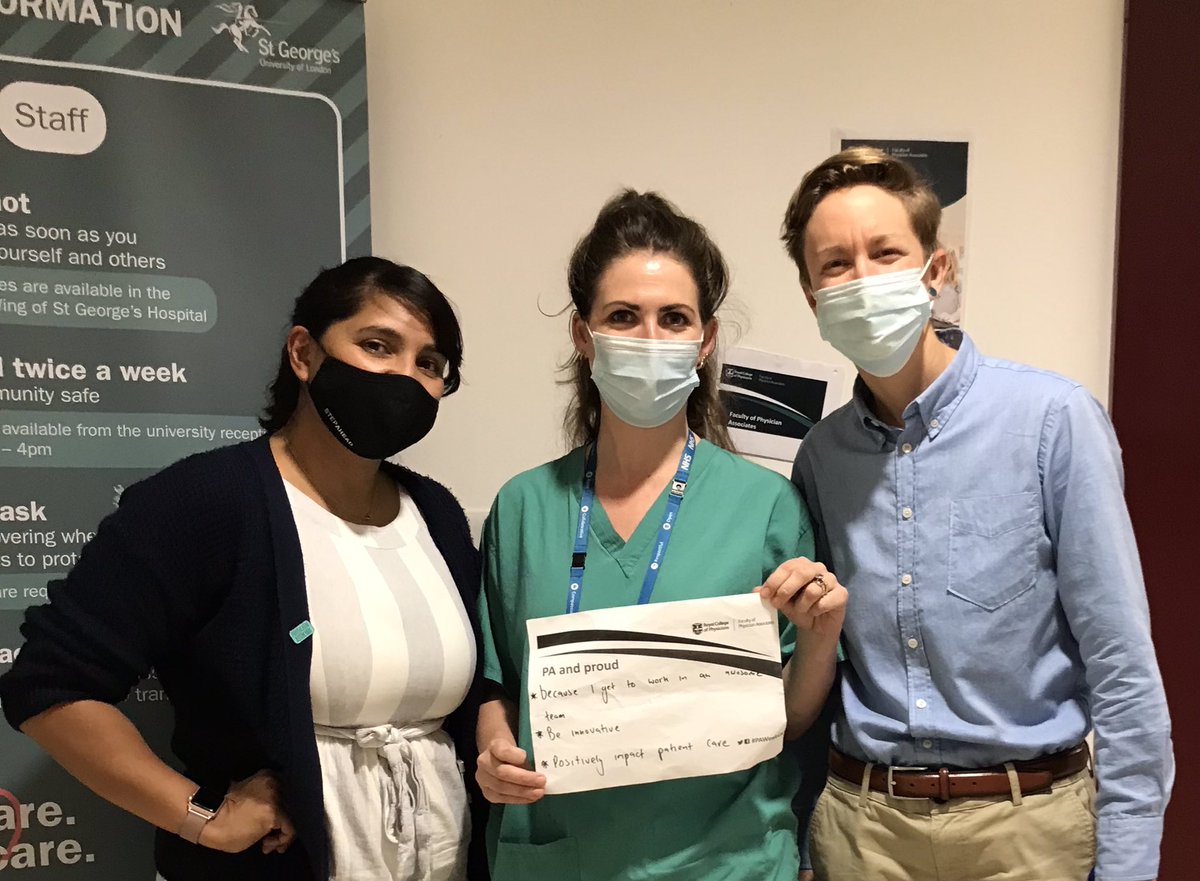 mikaelacarey's tweet photo. PA week @StGeorgesTrust final post #PAandproud message from me #PAweekuk @PAsofLondon @FPARCP thanks to @StGeorgesUni staff for posing also. https://t.co/qNZZ1eaFlq