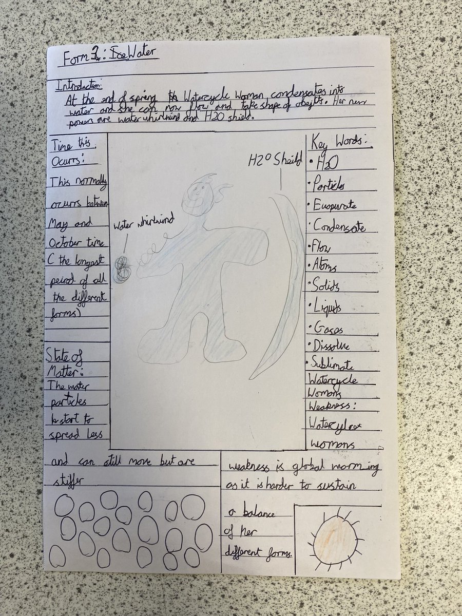 WolfretonSci's tweet photo. Miss Moores was soo excited by this fantastic homework that she couldn’t wait to share it! Fantastic scientific knowledge and added laughs with the science jokes. Great work Jude #excellence #superheroscience https://t.co/8ogWni46Wr