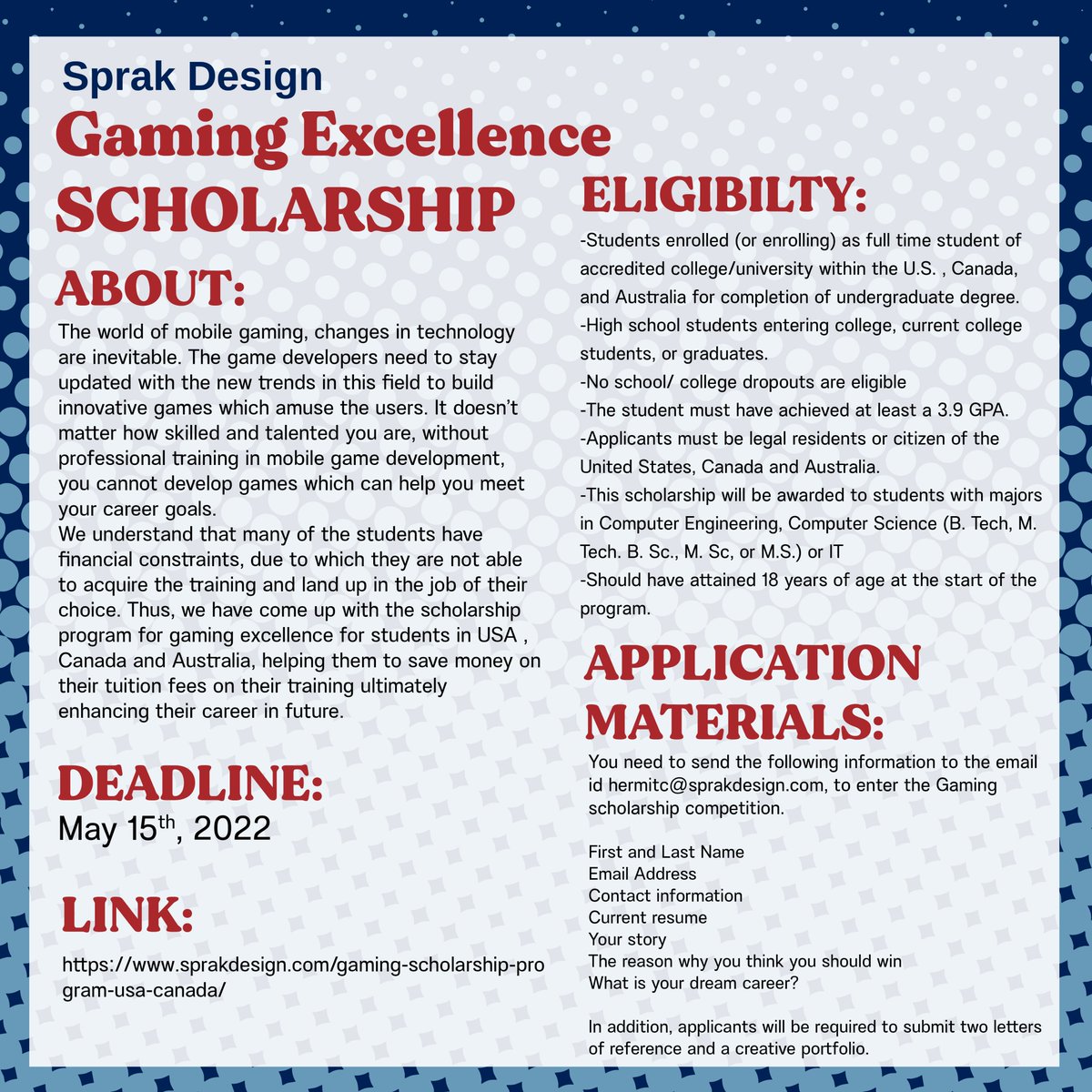 Check out this scholarship!