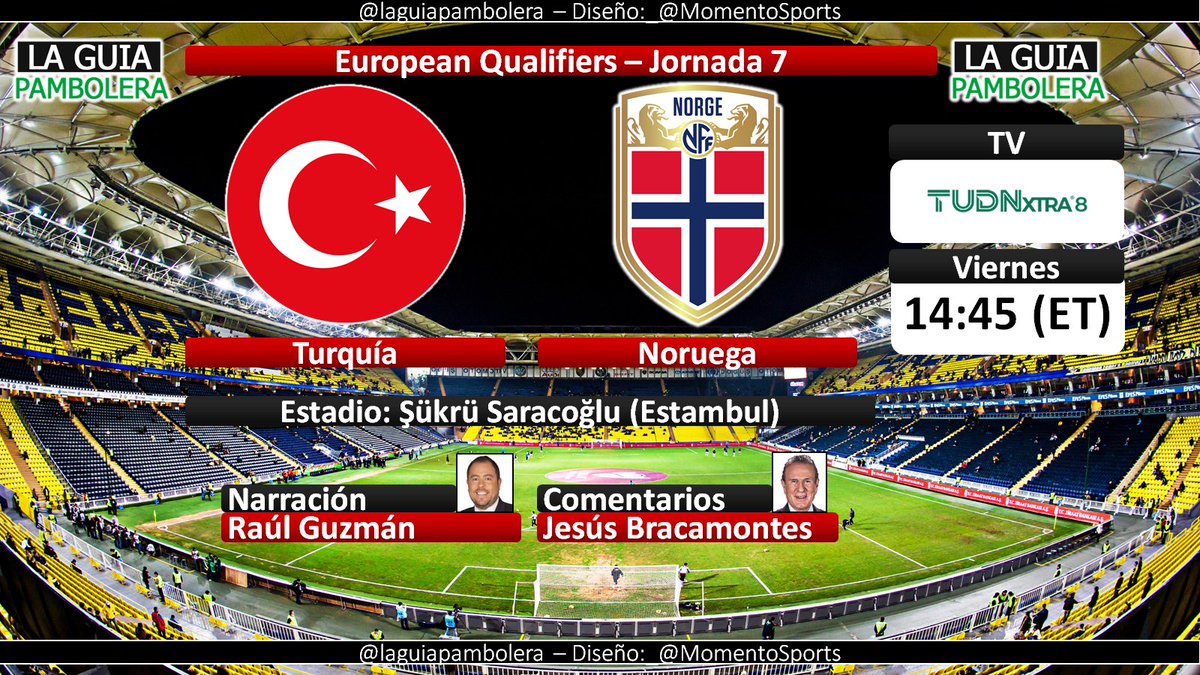 HOY: #EuropeanQualifiers 🇺🇸 <a href="/MilliTakimlar/">Türkiye #BizimÇocuklar 🇹🇷</a> <a href="/nff_landslag/">Fotballandslaget</a> por <a href="/TudnXtra/">TUDNXtra</a> 8 con @raulguzman y <a href="/profebraca/">Jesus Bracamontes</a> (14:30hrs ET) #VivimosTuPasión