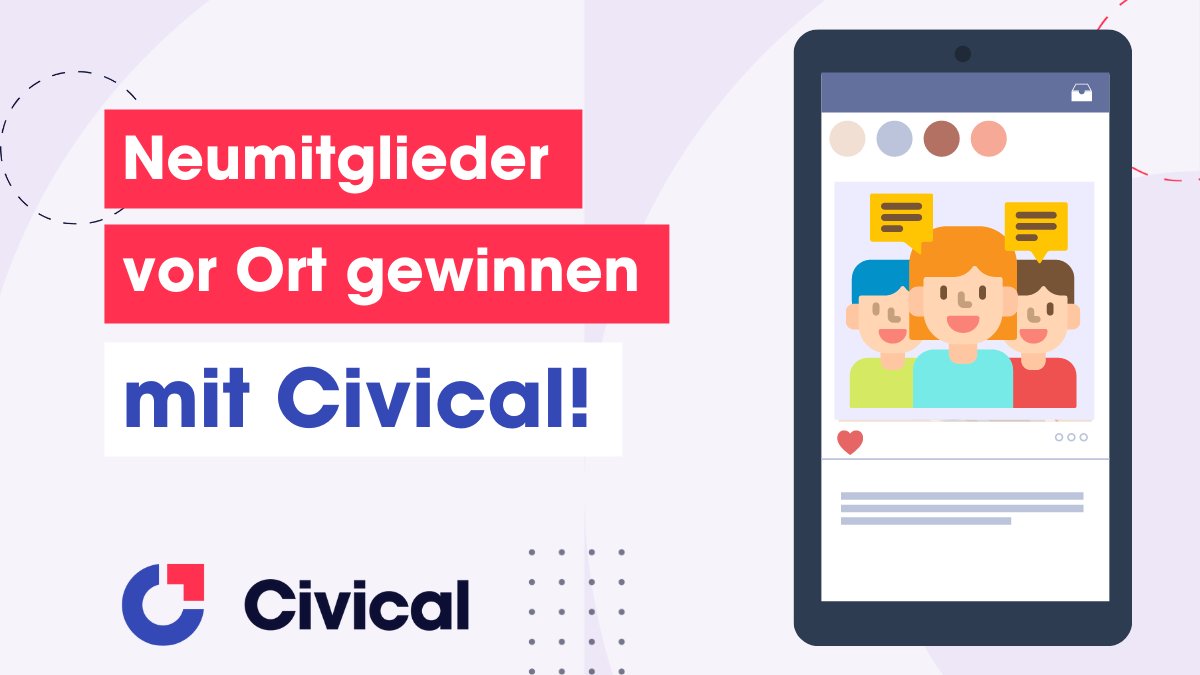 Kreis- &amp; Ortsverbände können nach der Wahl die Aufmerksamkeit für politische Themen und die aufgebaute Reichweite im #SocialMedia #Wahlkampf nutzen, um Neumitglieder für die Partei vor Ort zu gewinnen. Wie Civical dabei helfen kann 👉 civical.de/de/blog/mit-ci… #btw2021 #civical