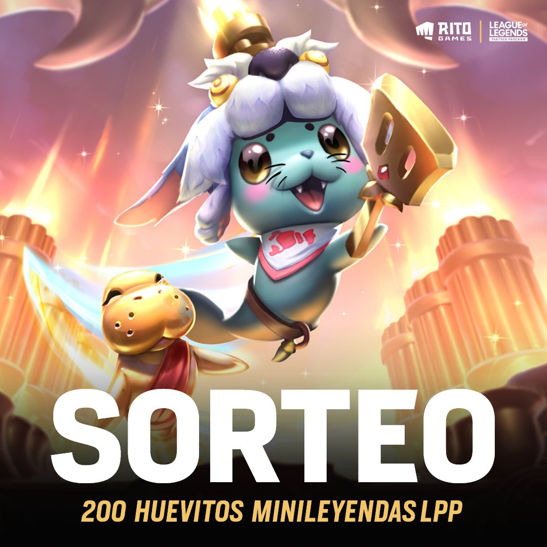 Ritoo (@ritoope) on Twitter photo ¡Hola!, <a href="/riotgames/">Riot Games</a> me brindó códigos Minileyendas #LeaguePartner para regalárselos 💛
Para participar:
♥ Sigue a @TioRitoGames
🔁 RT y me gusta.
⚡ Comenta #LeaguePartner, tu servidor y menciona a 2 amigos.
¡Mucha suerte a todos! ¡Hola!, <a href="/riotgames/">Riot Games</a> me brindó códigos Minileyendas #LeaguePartner para regalárselos 💛
Para participar:
♥ Sigue a @TioRitoGames
🔁 RT y me gusta.
⚡ Comenta #LeaguePartner, tu servidor y menciona a 2 amigos.
¡Mucha suerte a todos!