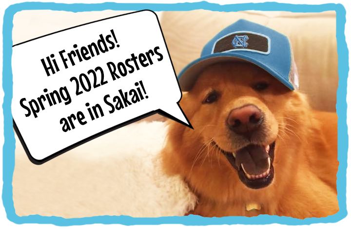 UNC_EdTech's tweet image. UNC Instructors, Spring 2022 rosters are now in Sakai! Get a head start on the spring term and create your course sites now. See steps on our EdTech Blog: edtech.unc.edu/2021/10/create… #UNC @UNC