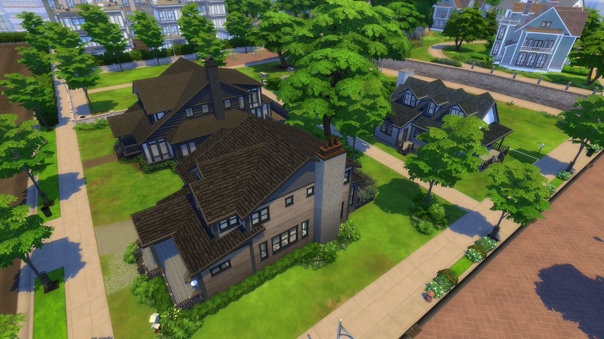 I dub thee: Craftsman Corner. In my personal "Dream Home" save - part of Newcrest. I'm having way too much fun building homes that I wish will one day be mine.
Haven't made CC list yet. Only one house is partially furnished.
#ShowUsYourBuilds #TheSims4 #TS4ccbuilds