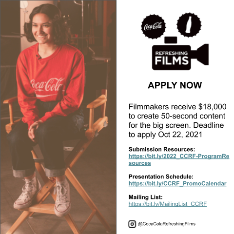 UNLVFineArts's tweet photo. UNLV Film is a proud partner of the Coca-Cola Refreshing films program. Filmmakers can now apply for the upcoming program through October 22, 2021! #CocaColaRefreshingFilms #supportnext gen #studentfilmmakers https://t.co/1l5NDbI7SQ