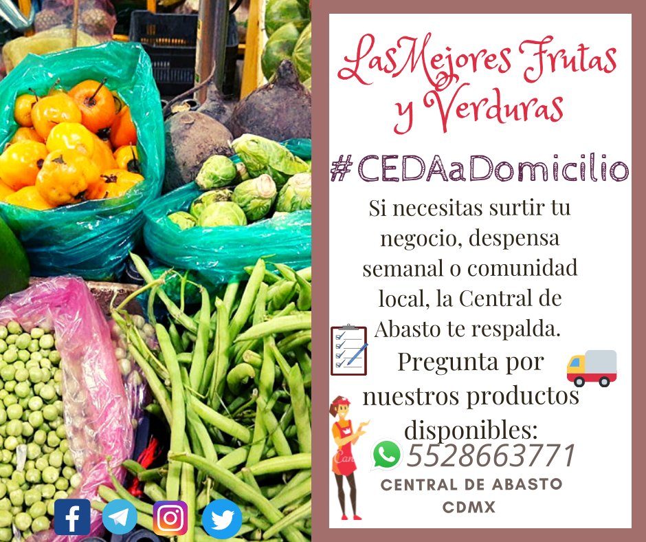 VerdurasI's tweet photo. #CEDA #Verduras #Vegetales #Frutas #Legumbres #ElMercadoTradicionalHastaTuDomicilio #Nutrición #Alimentación #FelizViernes #CDMX https://t.co/J4OxThySyA