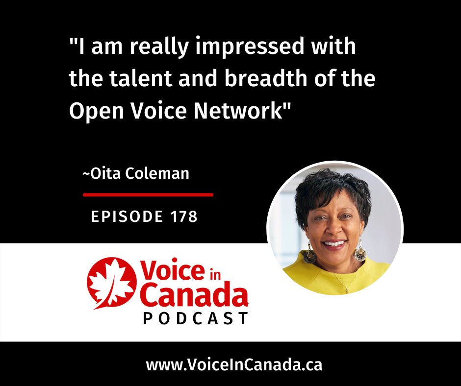 DrTeriFisher's tweet photo. "I am really impressed with the talent and breadth of The Open Voice Network" - Oita Coleman @openvoicenet  https://t.co/WyQBeqZFWj #talent #quote #voice #voiceonline #OpenVoiceNetwork #AI #tech #CanadaPodcast #podcast https://t.co/JAOweN5NqB