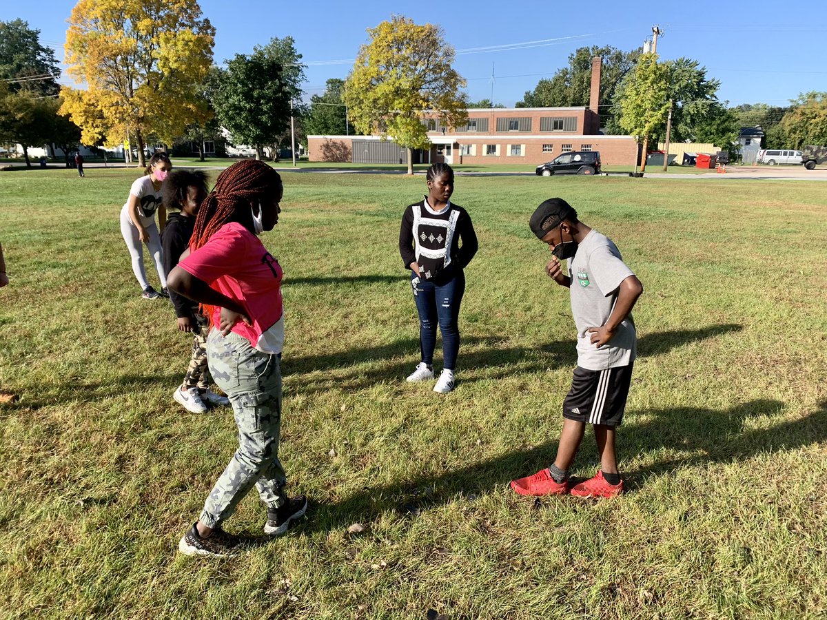 WinooskiLearns's tweet image. Middle School students got some hands-on (and feet-on) experience creating a soccer field today. They used real tools to measure and mark the field (plus their own feet) and then celebrated their mathematical accomplishments with a quick game of soccer.