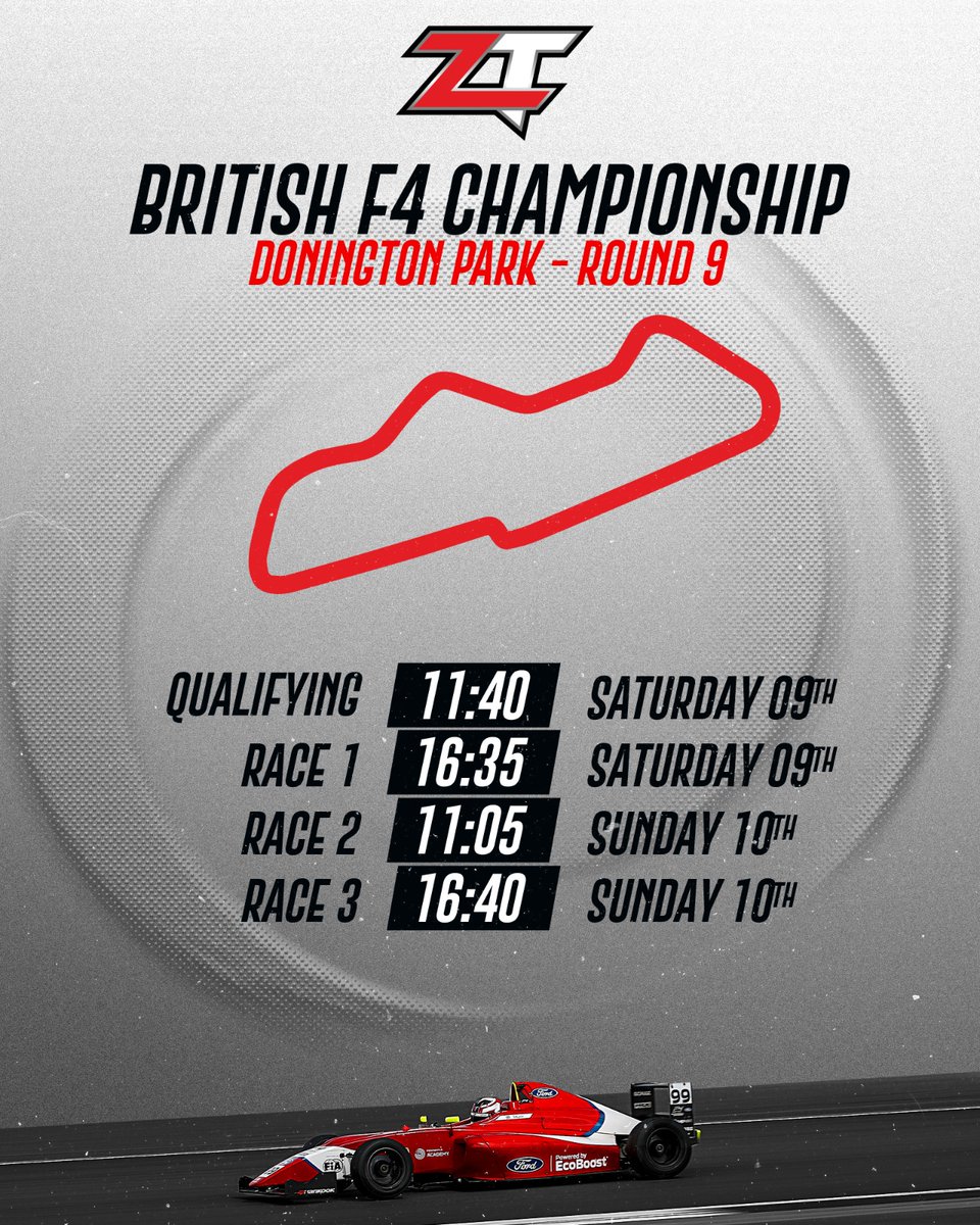 ZakTaylorRacing's tweet photo. Here are all the times you need to know for the weekend ahead at @DoningtonParkUK! Next up, qualifying. 🙌

#ZakTaylor #ArdenMotorsport #BritishF4 https://t.co/kHjT4Z0XgL