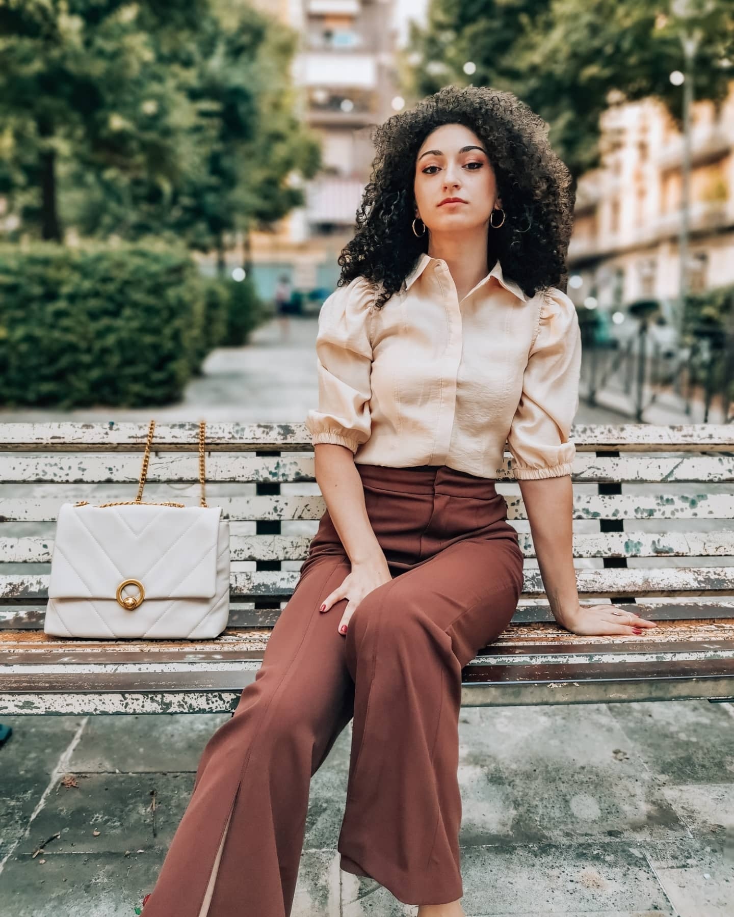 cream brown outfit