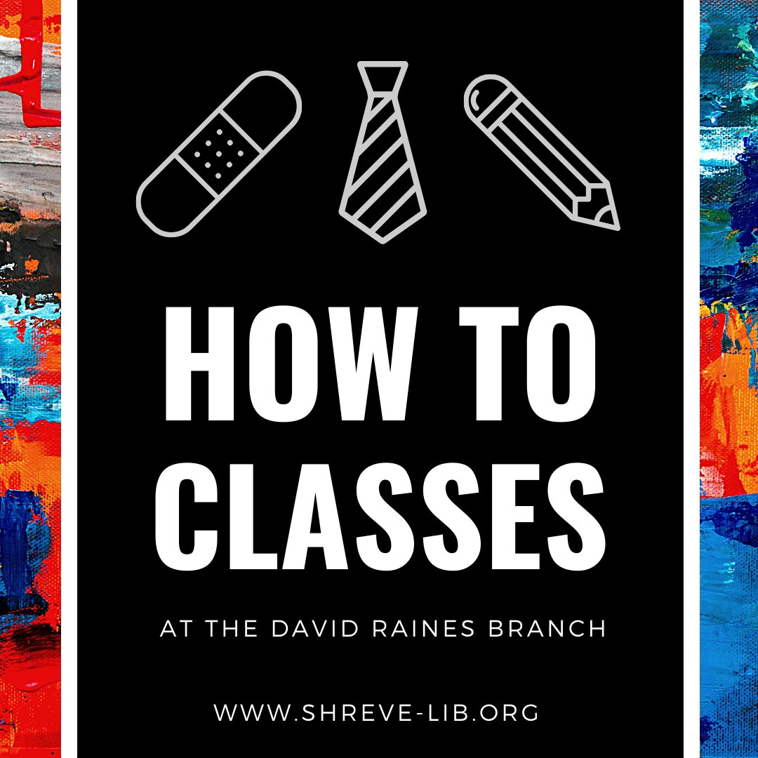 shrevememorial's tweet photo. Want to learn how to draw, perform first aid, or tie a tie? The David Raines Branch has a series of informative "How To" programs coming up this fall for kids and teens. Read more here: https://t.co/st7iN0YpQD
#ShreveMemorialLibrary https://t.co/gozY2WlDC7