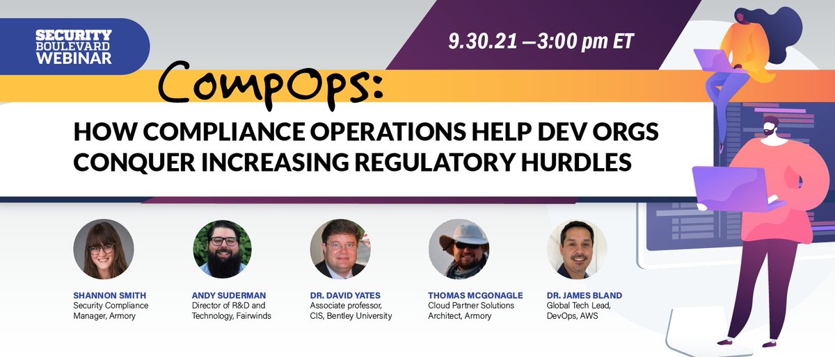 CloudArmory's tweet image. Many sectors are subject to increased regulatory oversight. Is your #DevOps program in compliance? 

Learn how #CompOps can build a culture of compliance and help your organization #BeCyberSmart 🤓 

Watch today: bit.ly/3BrijEq