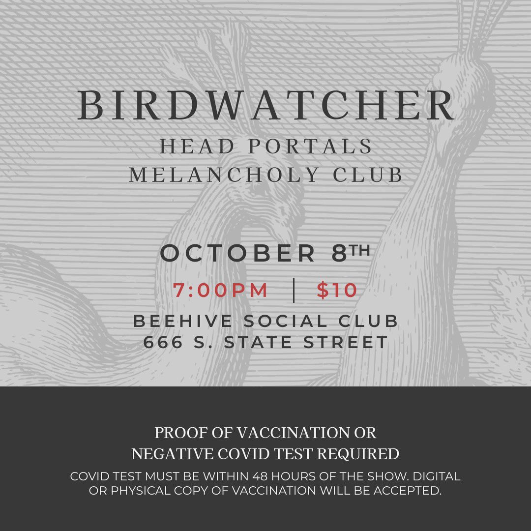 birdwatcherband's tweet photo. We’ll have these rad shirts for sale tonight at our show. Designed by Derek Ballard of Neuergeist. Music starts at 7:30! https://t.co/wKLpEVbGw6